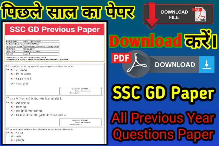 SSC GD Previous Year Paper 