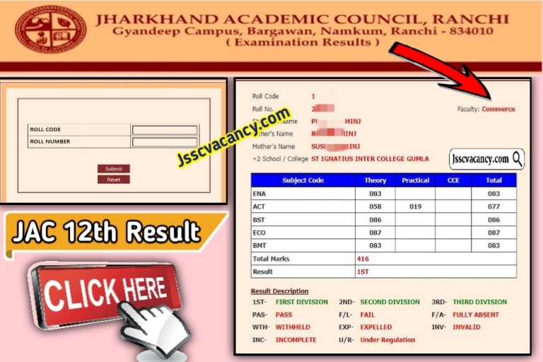 JAC 12th Arts And Commerce Result
